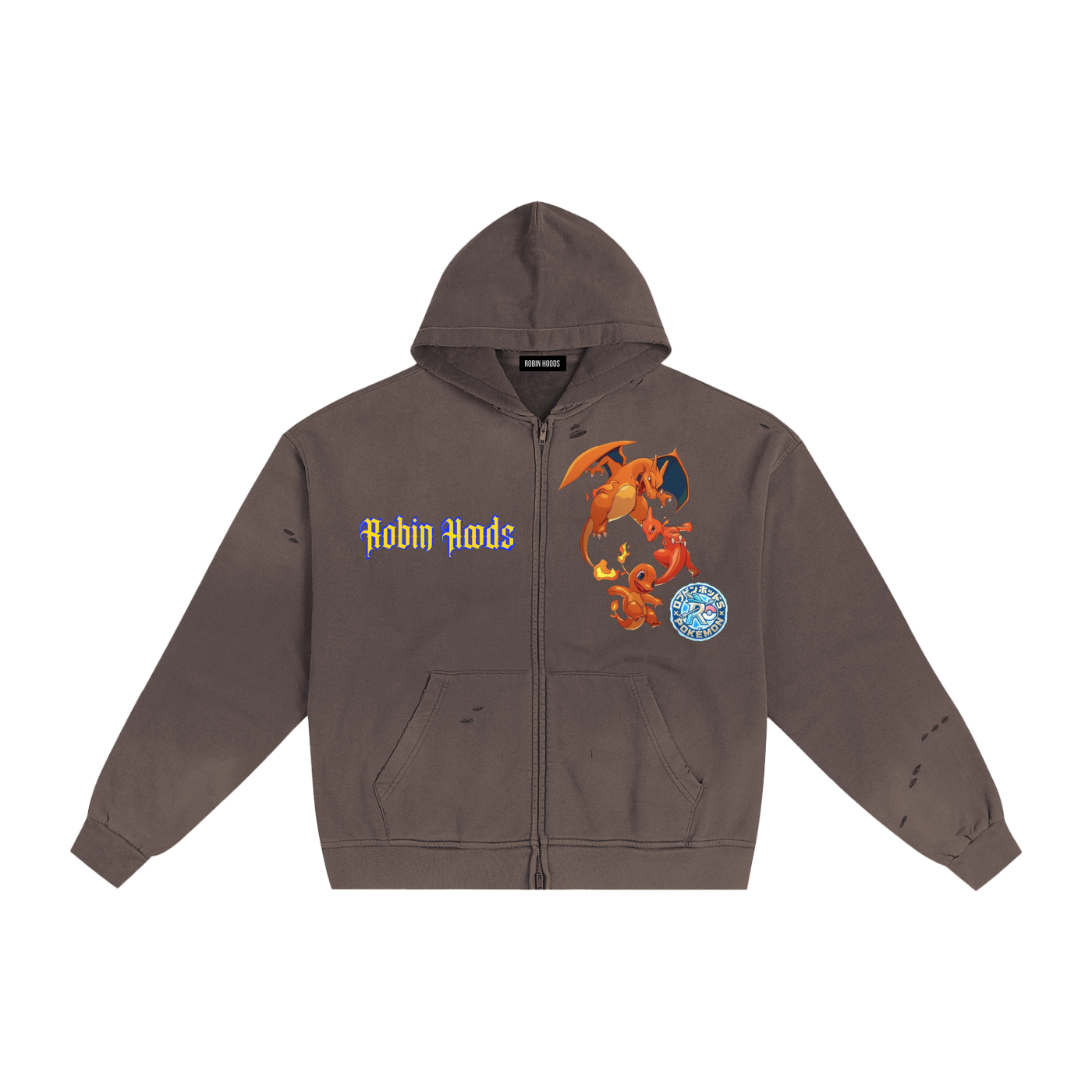 Hand-Frayed Sunfade Zip Hoodie