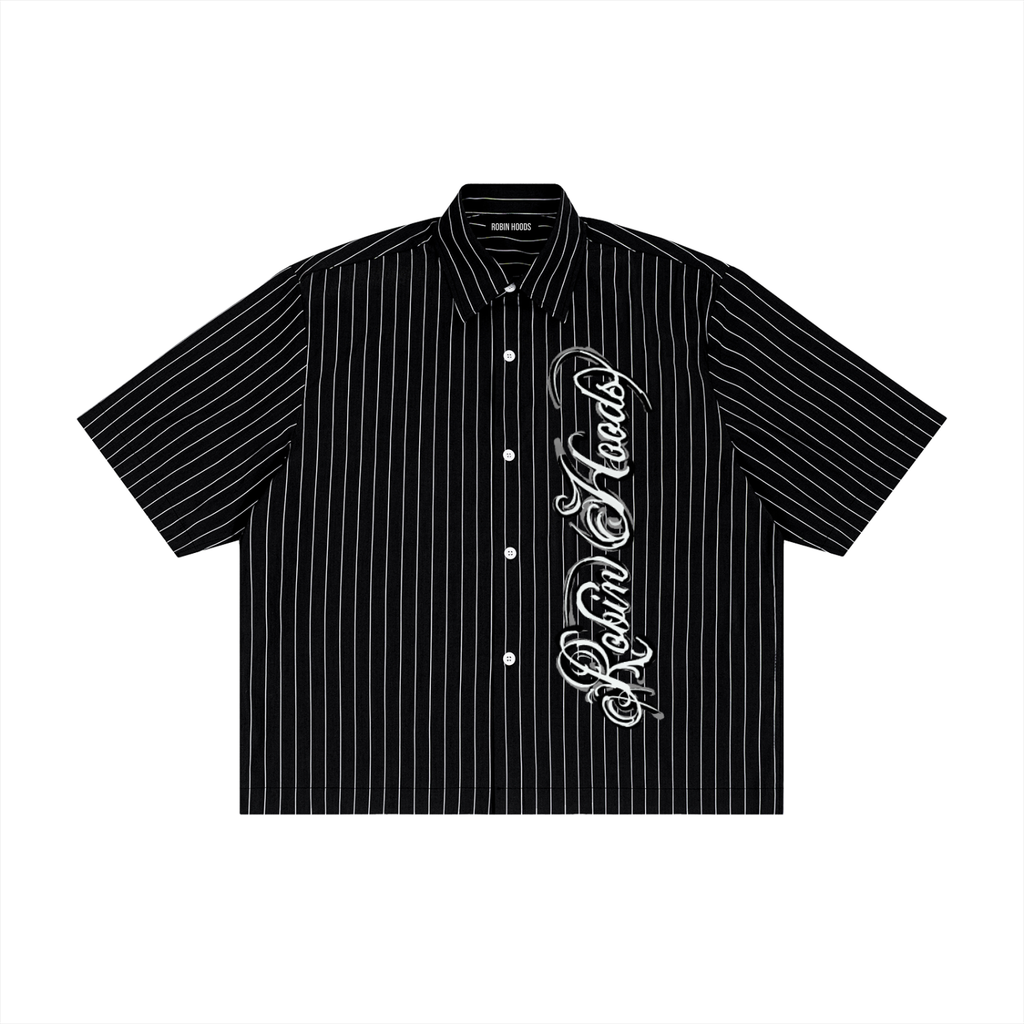 Unisex Striped Boxy Button-Up Shirt