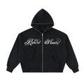 Fleeced Full-Zip Boxy Hoodie