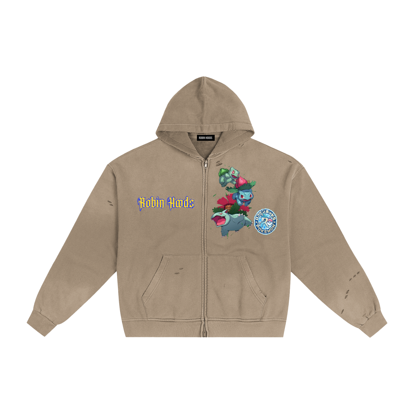 Hand-Frayed Sunfade Zip Hoodie