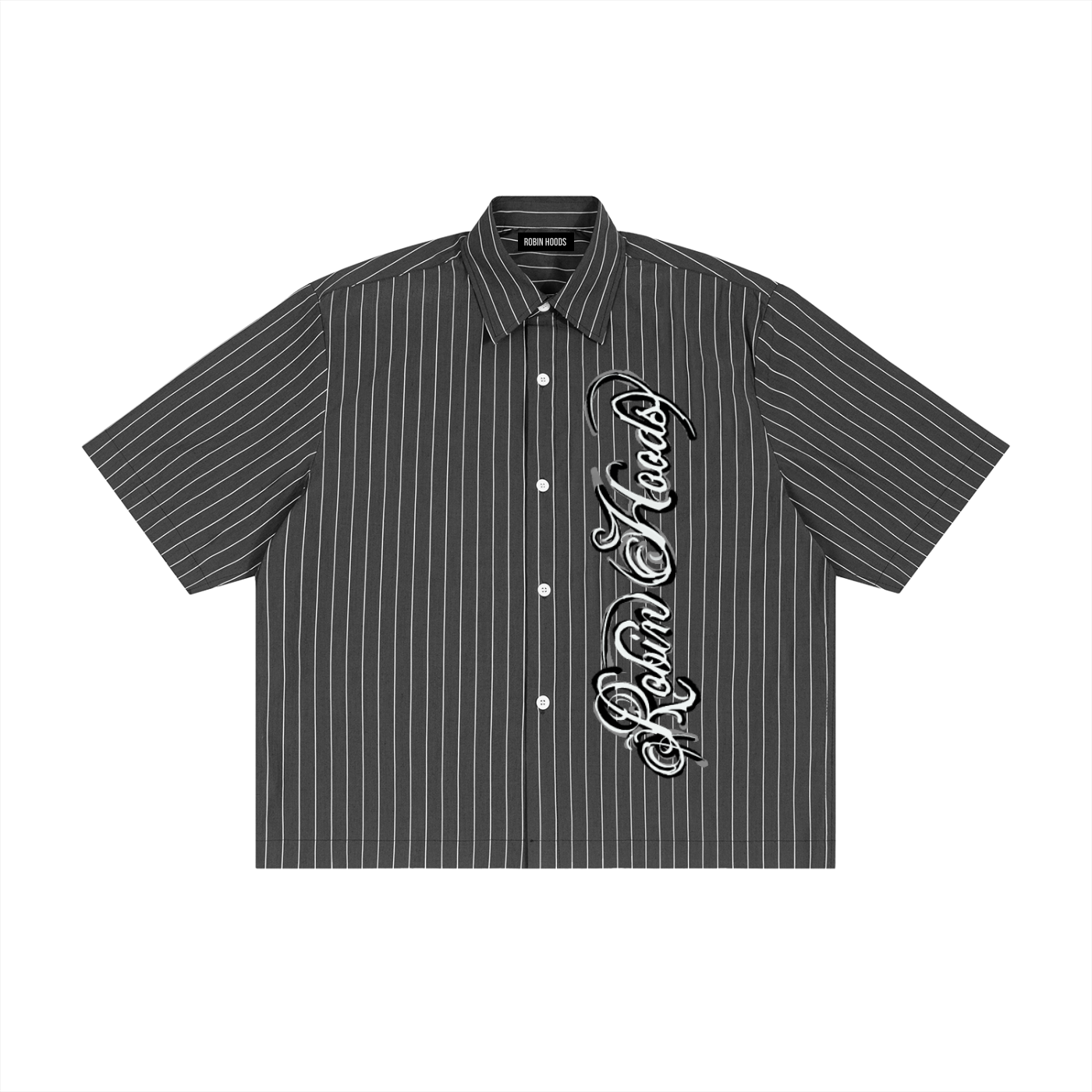 Unisex Striped Boxy Button-Up Shirt